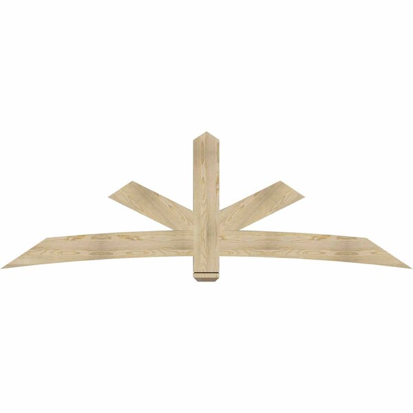 Ekena Millwork Alberta Rough Sawn Timber Gable Bracket, Douglas Fir, 96"W x 32"H x 4"D x 6"F, 8/12 Pitch GBW096X32X0406ALB00RDF - main
